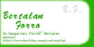 bertalan forro business card